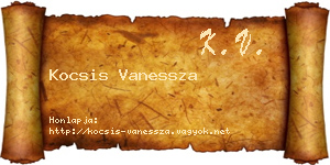 Kocsis Vanessza névjegykártya